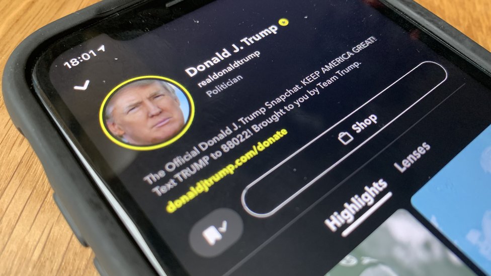 TRUMP’S ACCOUNT WILL BE BANNED INVISIBLE BY SNAPCHAT